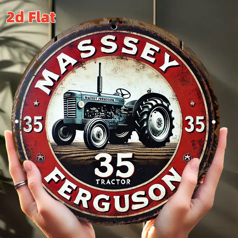 Agriculture Farming Logos - Placa de Metal Redonda Retrô 2D
