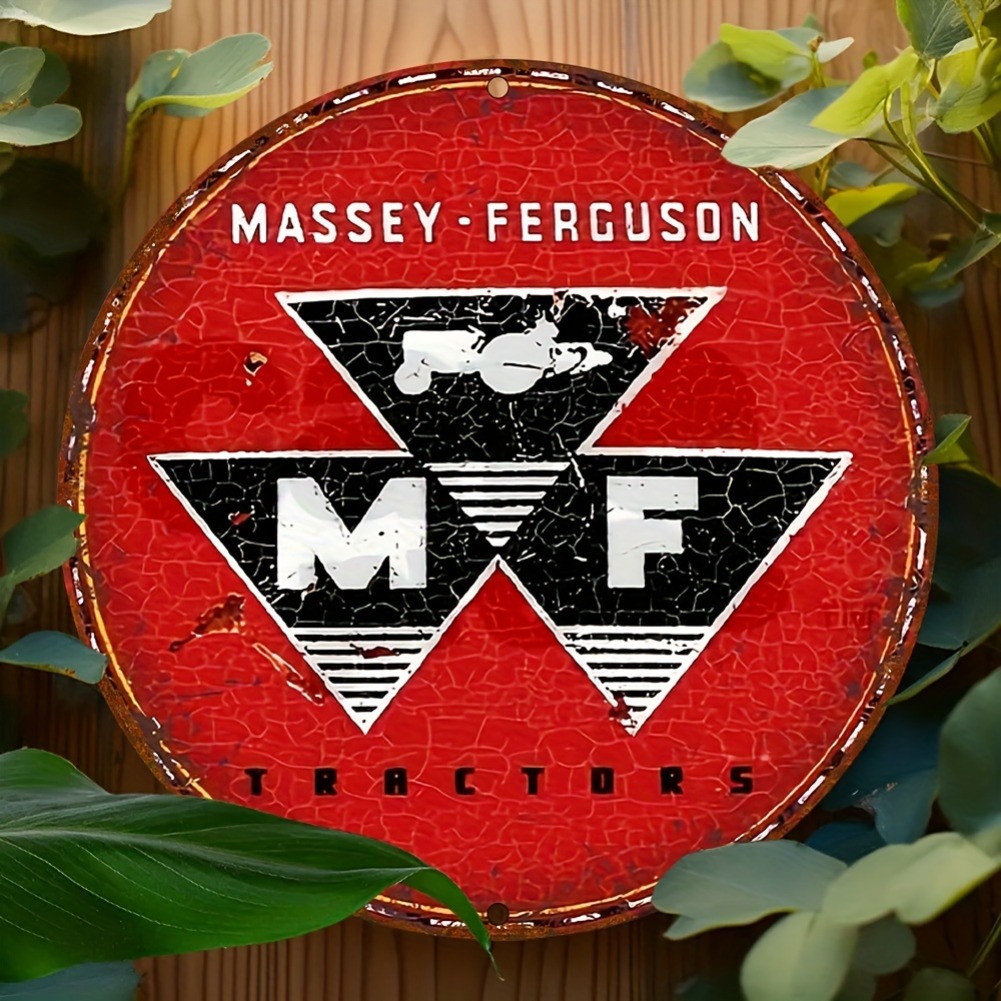 Agriculture Farming Logos - Placa de Metal Redonda Vintage Massey